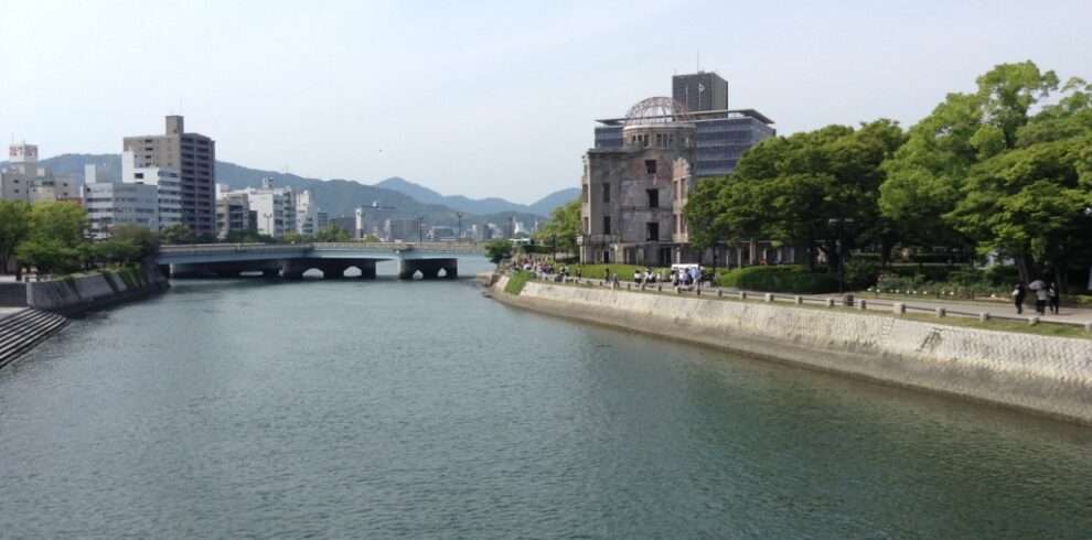 Hiroshima Atomic Bomb Dome and the river right next to it