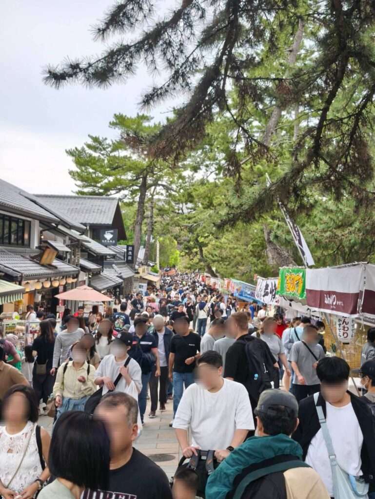 crowds at Nara Park during the Golden Week in Japan